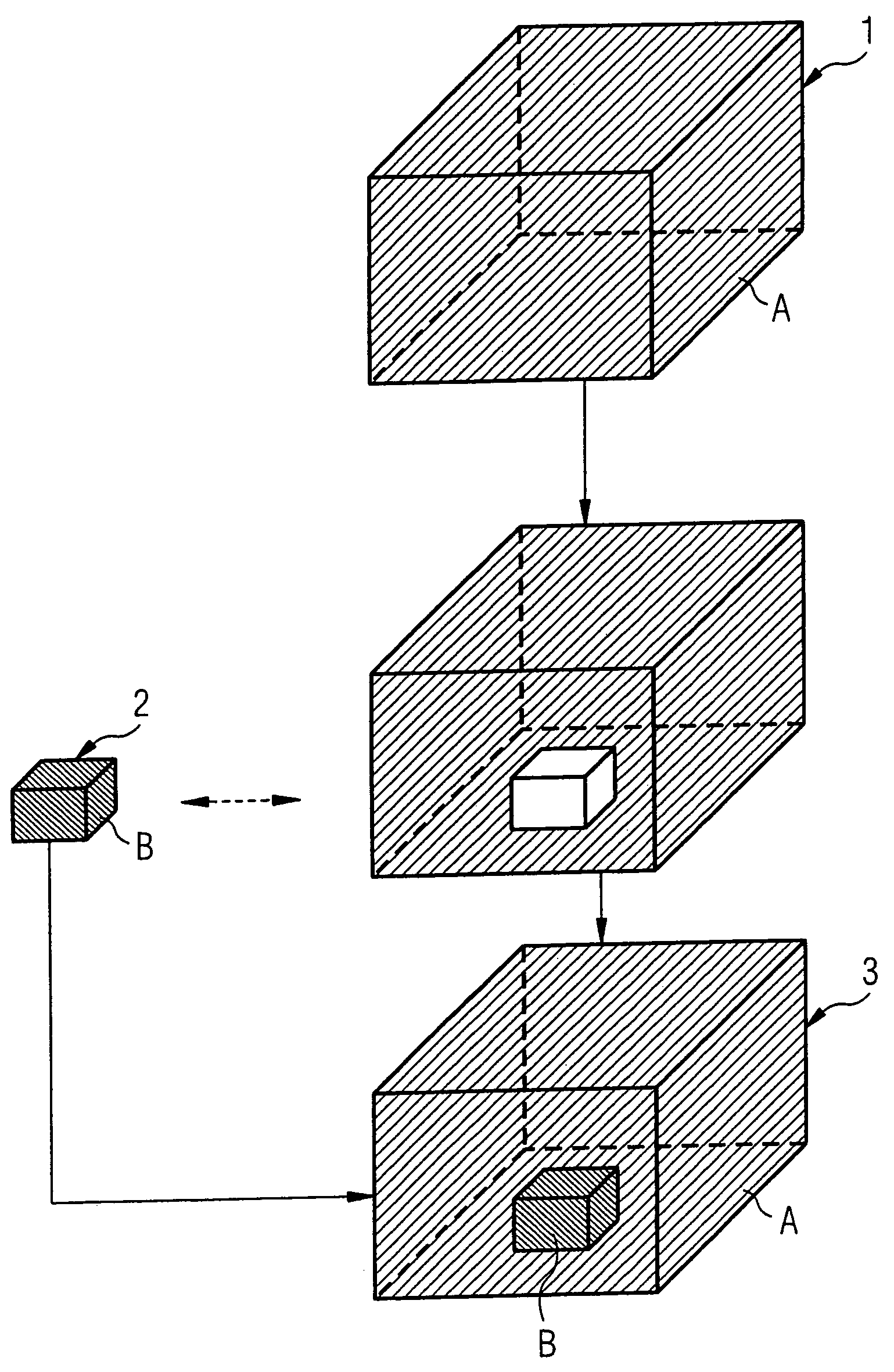 Method for expanding the display of a volume image of an object region