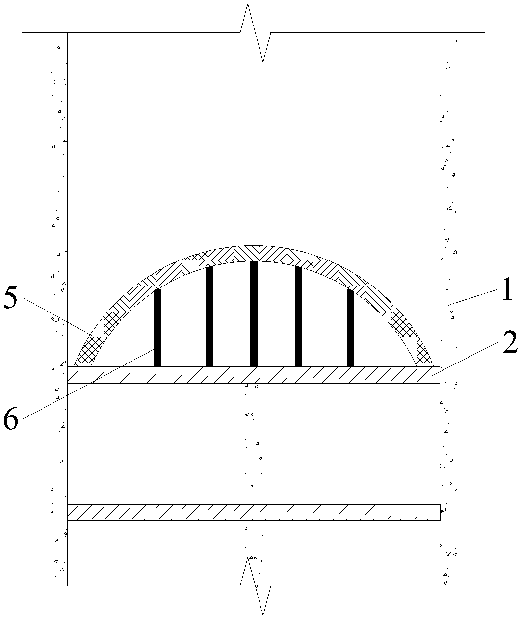 Construction method for load-bearing arch structure