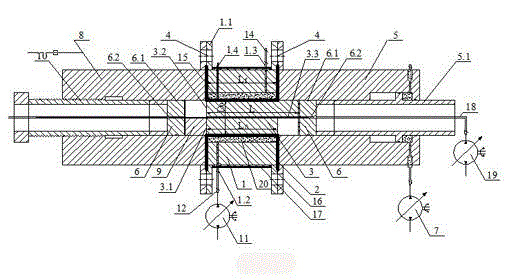 Measurement method for large-displacement shear-flow of rock under high temperature and high pressure