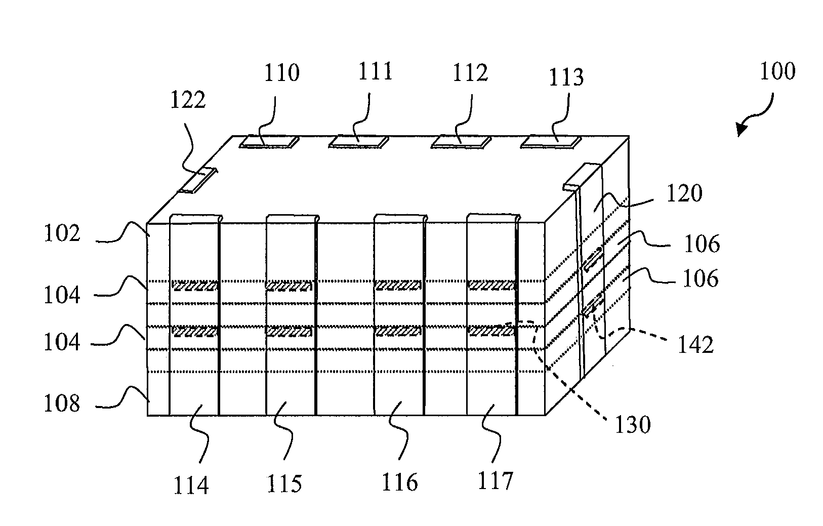 Element array and footprint layout for element array