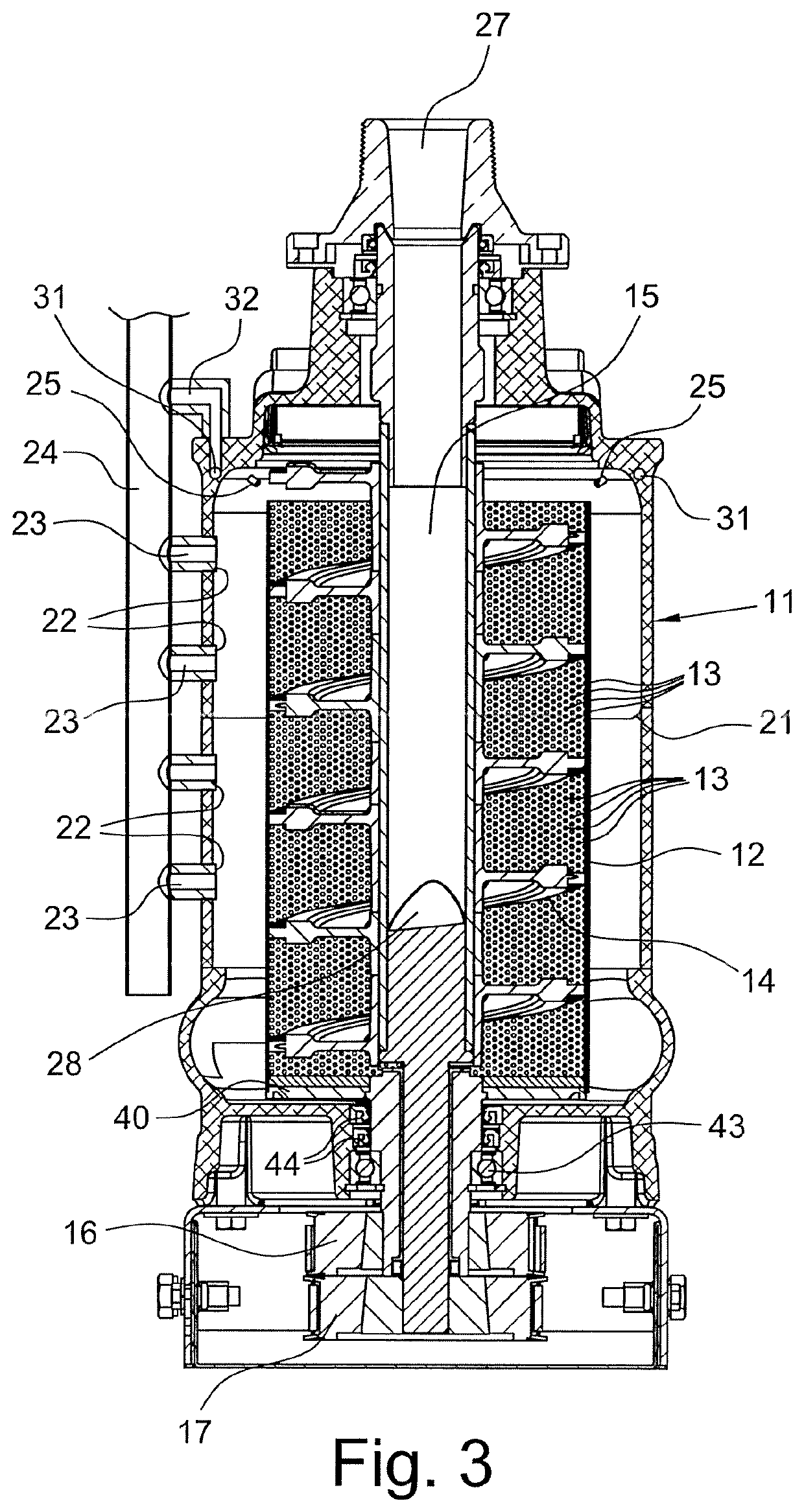 Separator for separating chopped food waste material