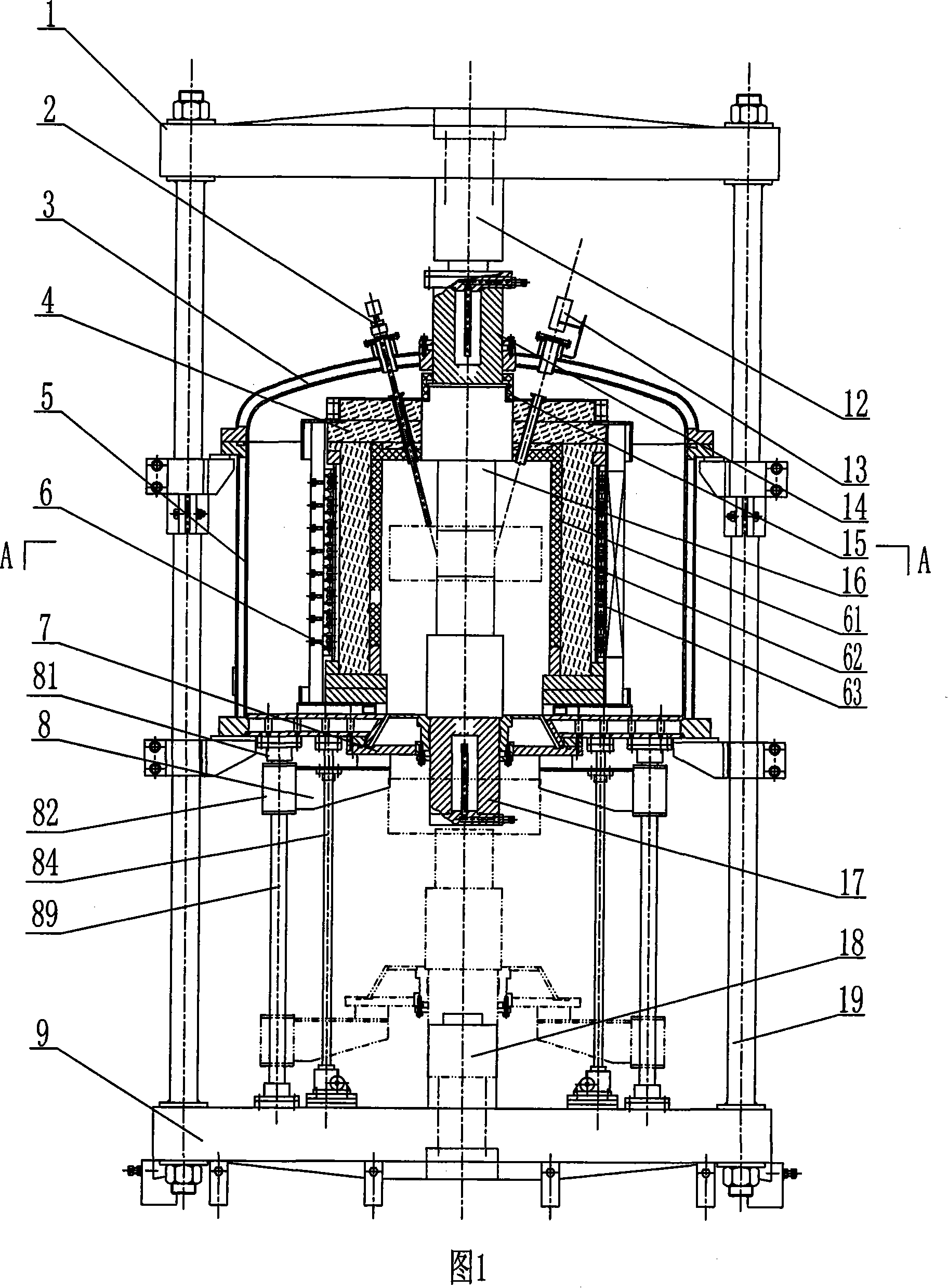 Large-sized vacuum hotpressing stove