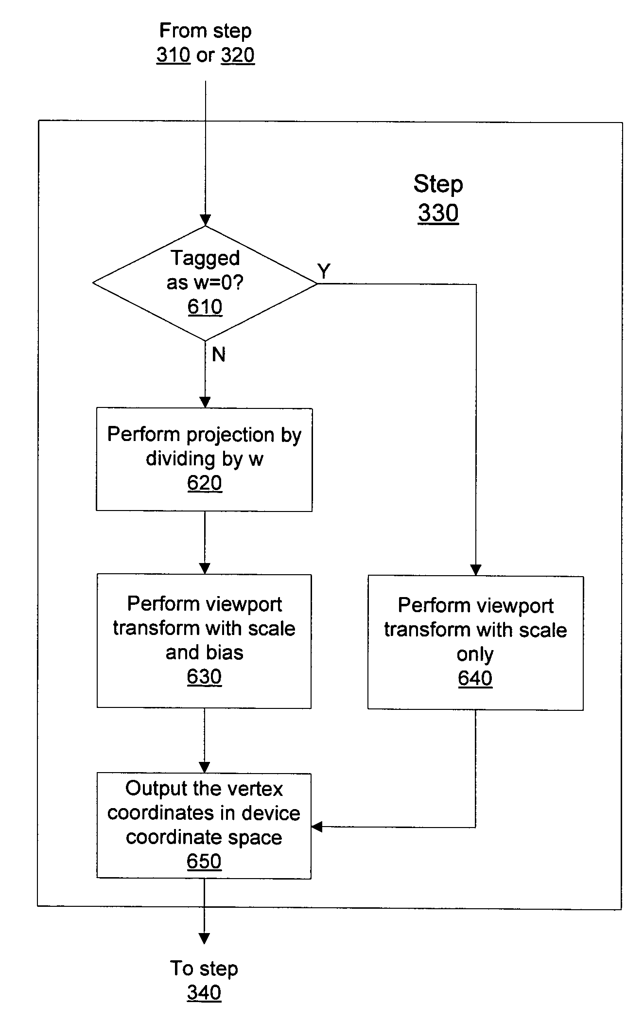 Vertex processing when w=0