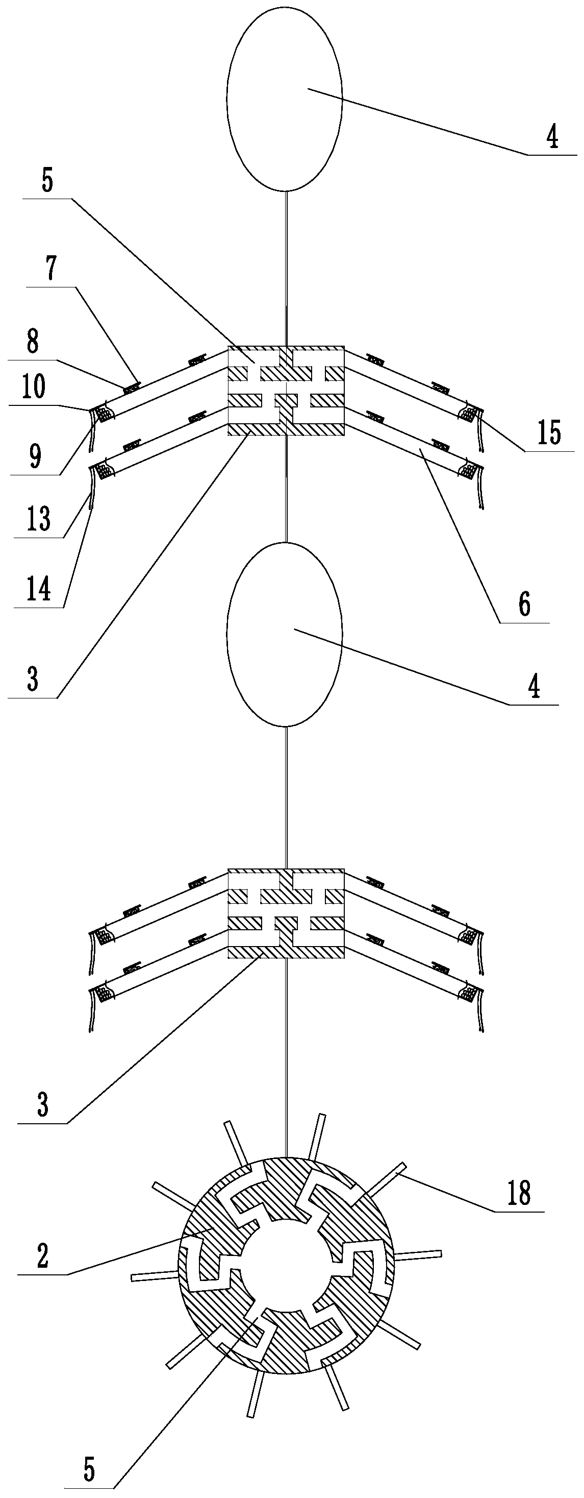 A multi-layered artificial fish reef