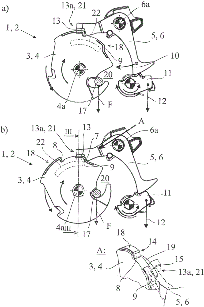 Detent mechanism for a motor vehicle component