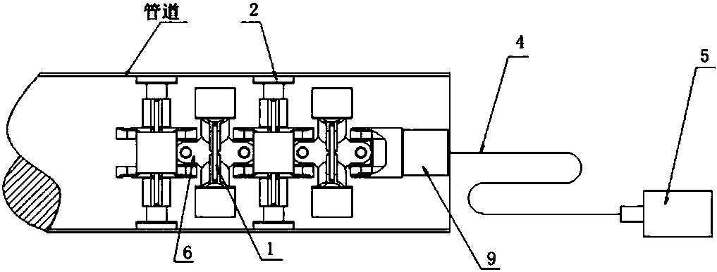 Curved tube inner wall rust removal device