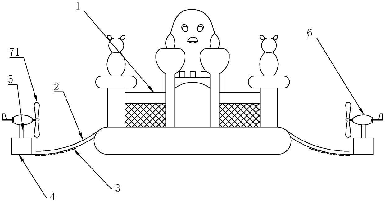 Anti-wind inflatable slide