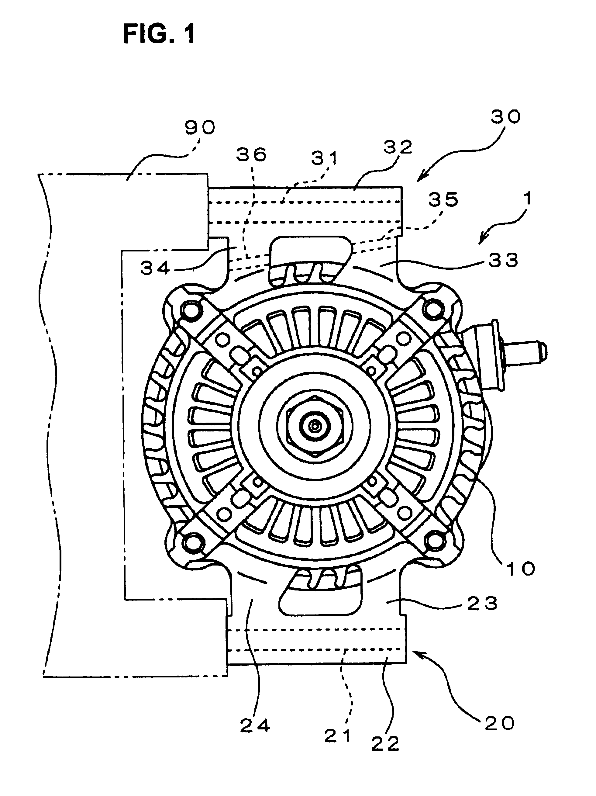 Vehicle-use alternator enabling accurate control of position and attitude of the alternator during an operation of mounting the alternator in a vehicle