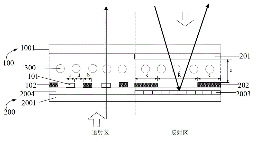 Semi-transparent and semi-reflective blue-phase liquid-crystal display panel and liquid-crystal display device