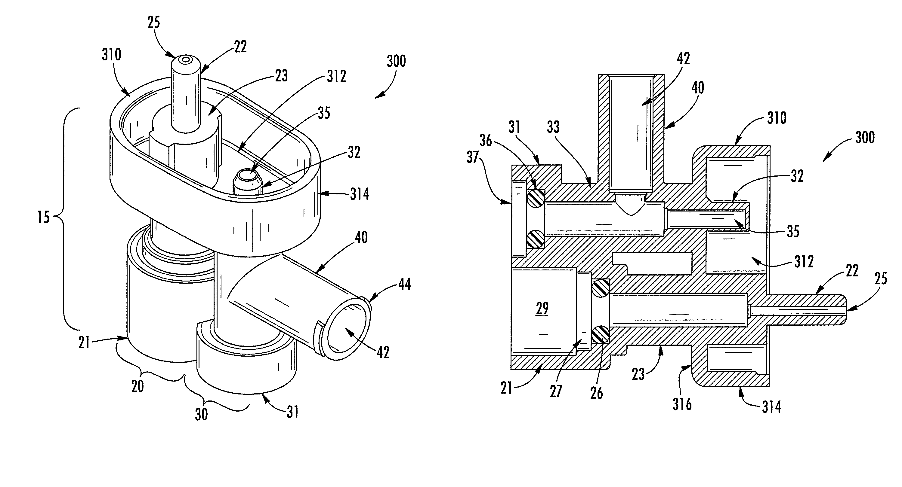 In-line gas adaptor for endoscopic apparatus