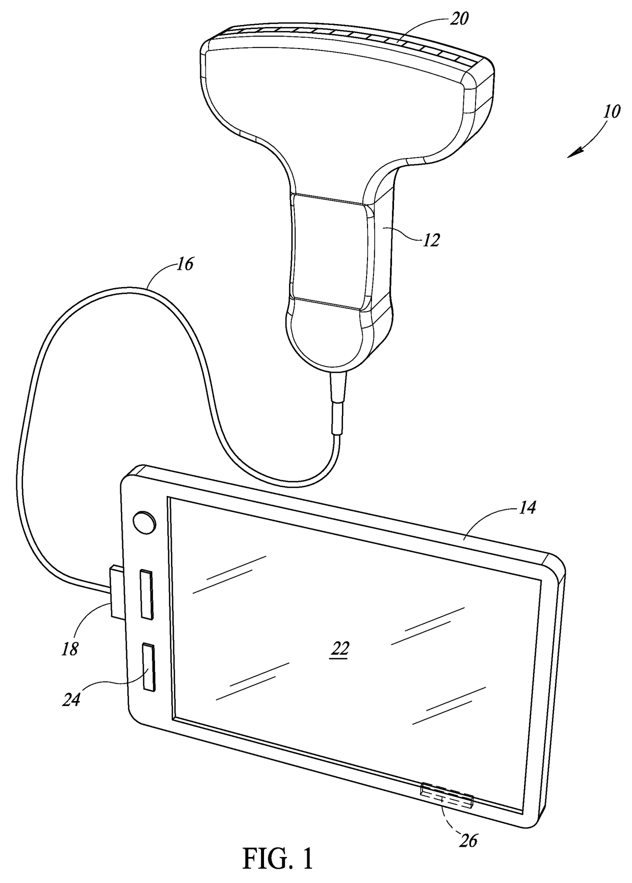 Ultrasound system with docking station and dockable ultrasound probe