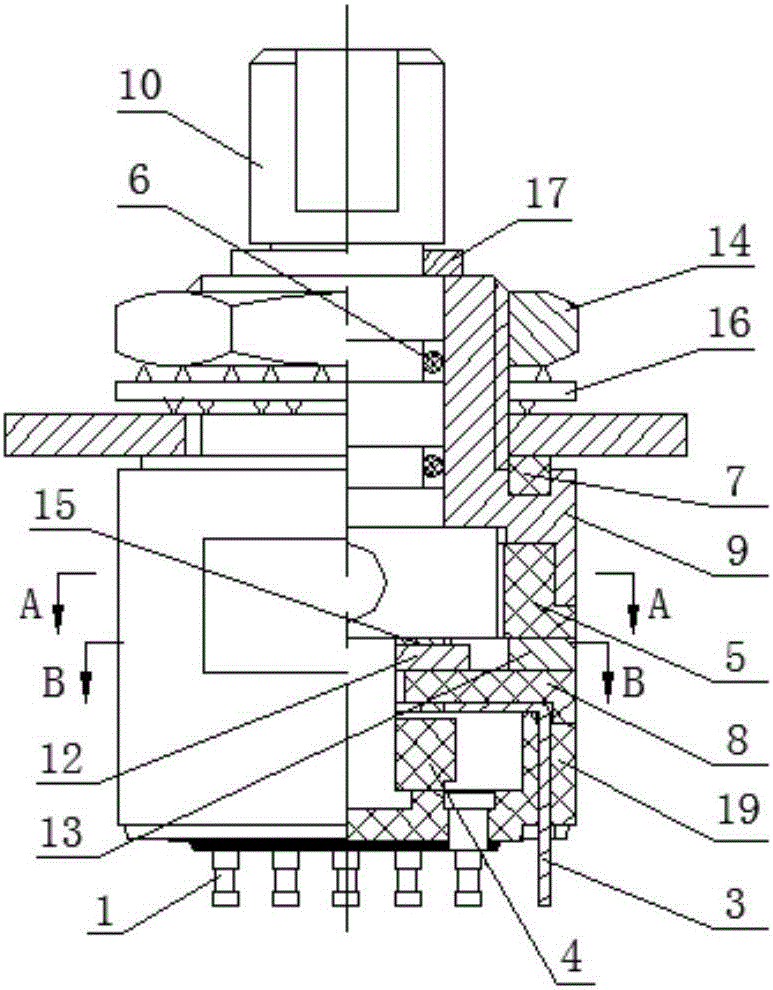 Static sealed rotary switch with shielding function