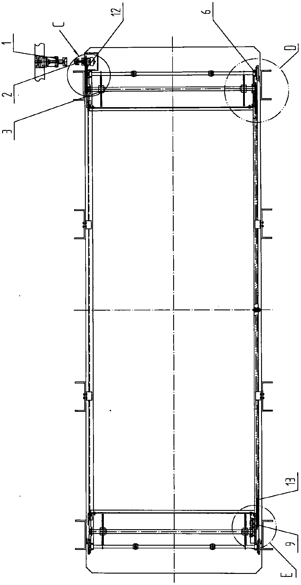 Automatic cage curtain door