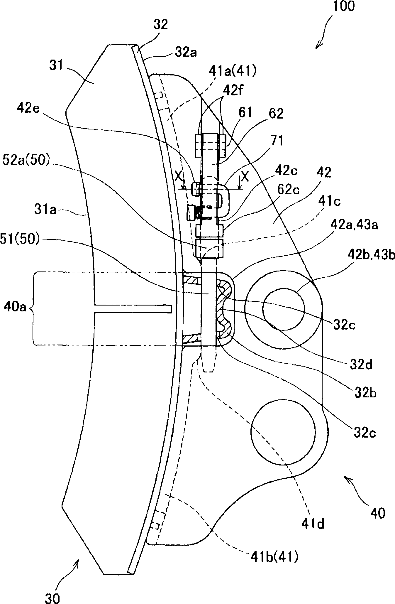 Brake-shoe installation structure