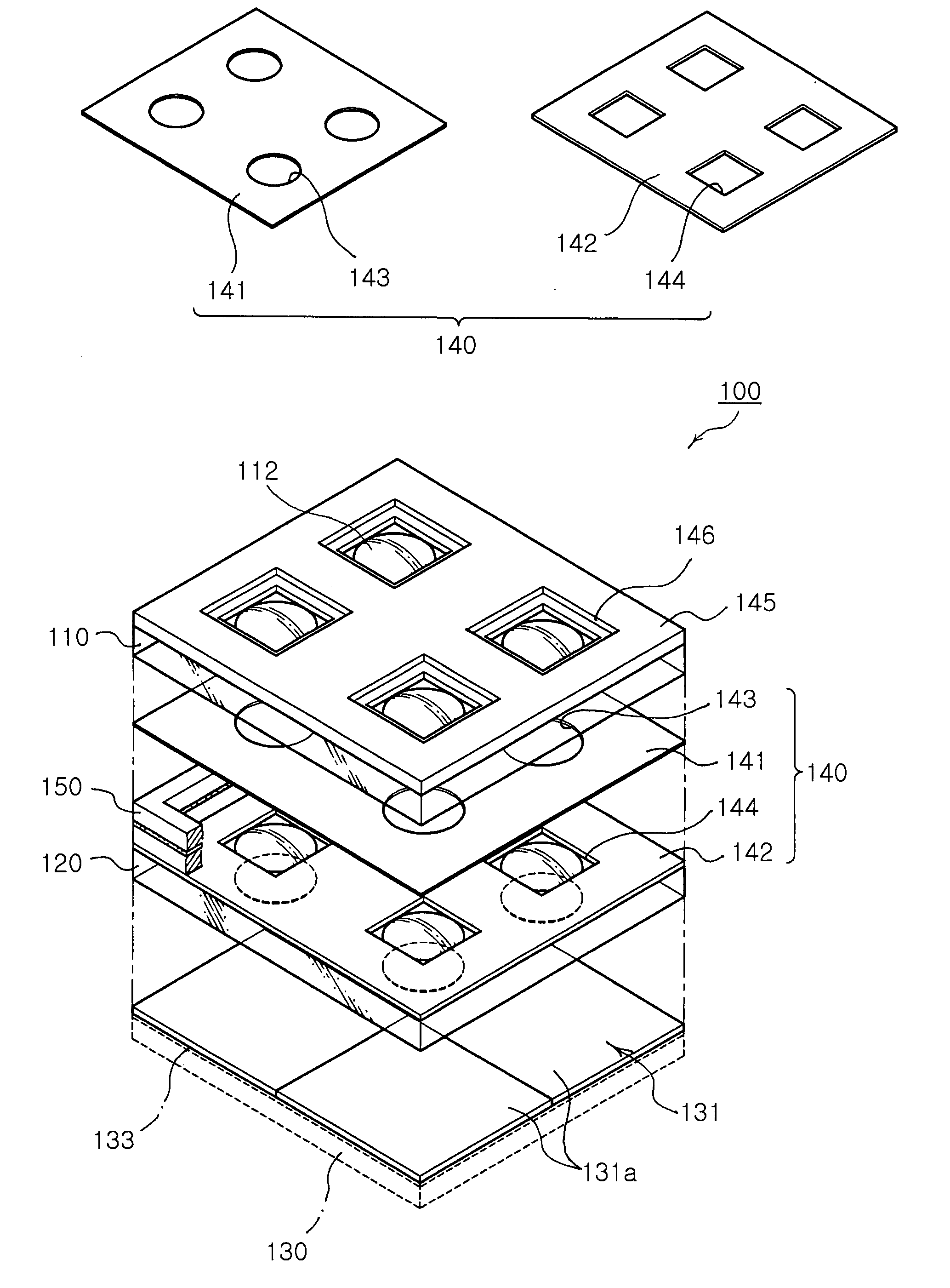 Camera module having an array lens