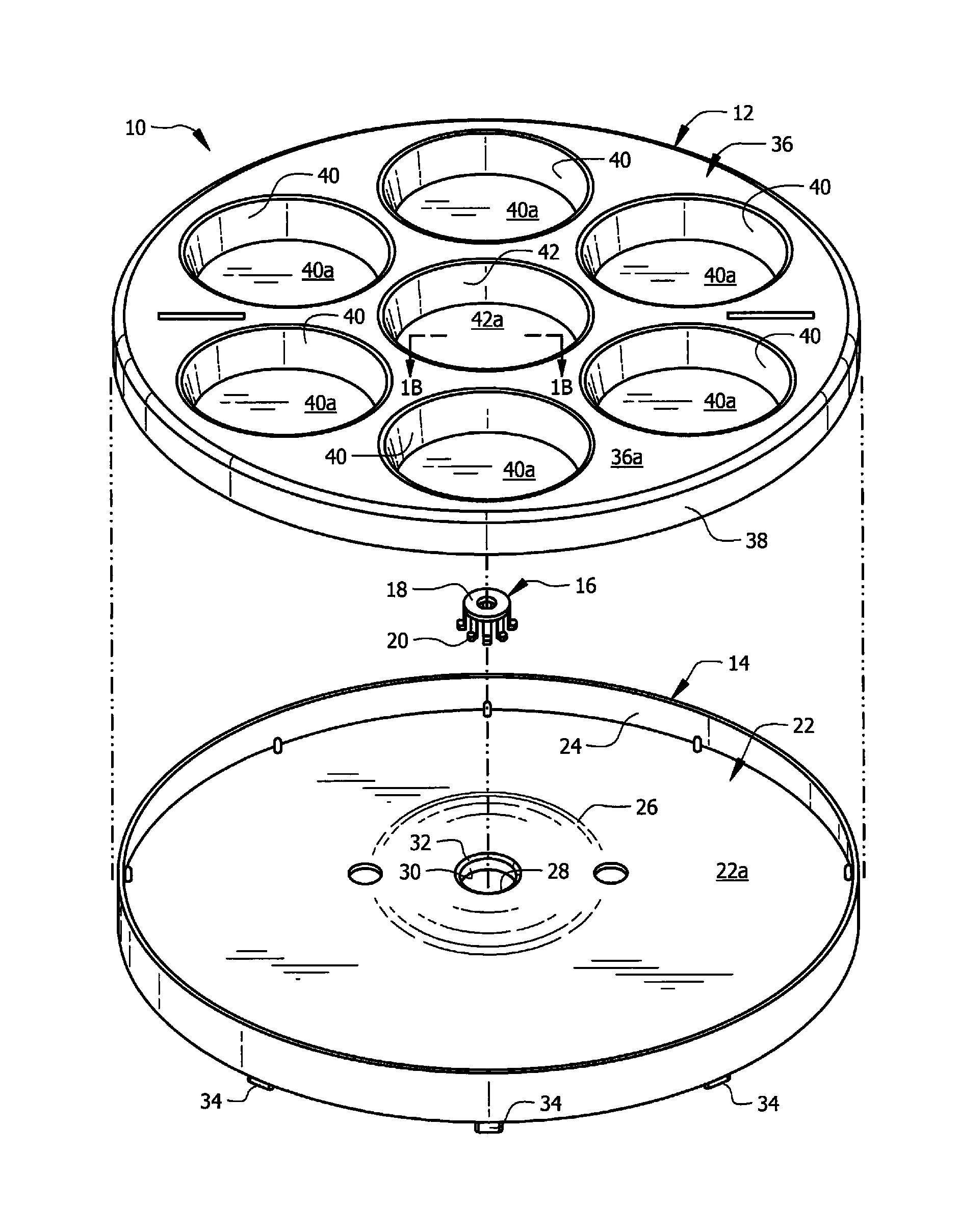 Lazy susan device with snap fit top and base