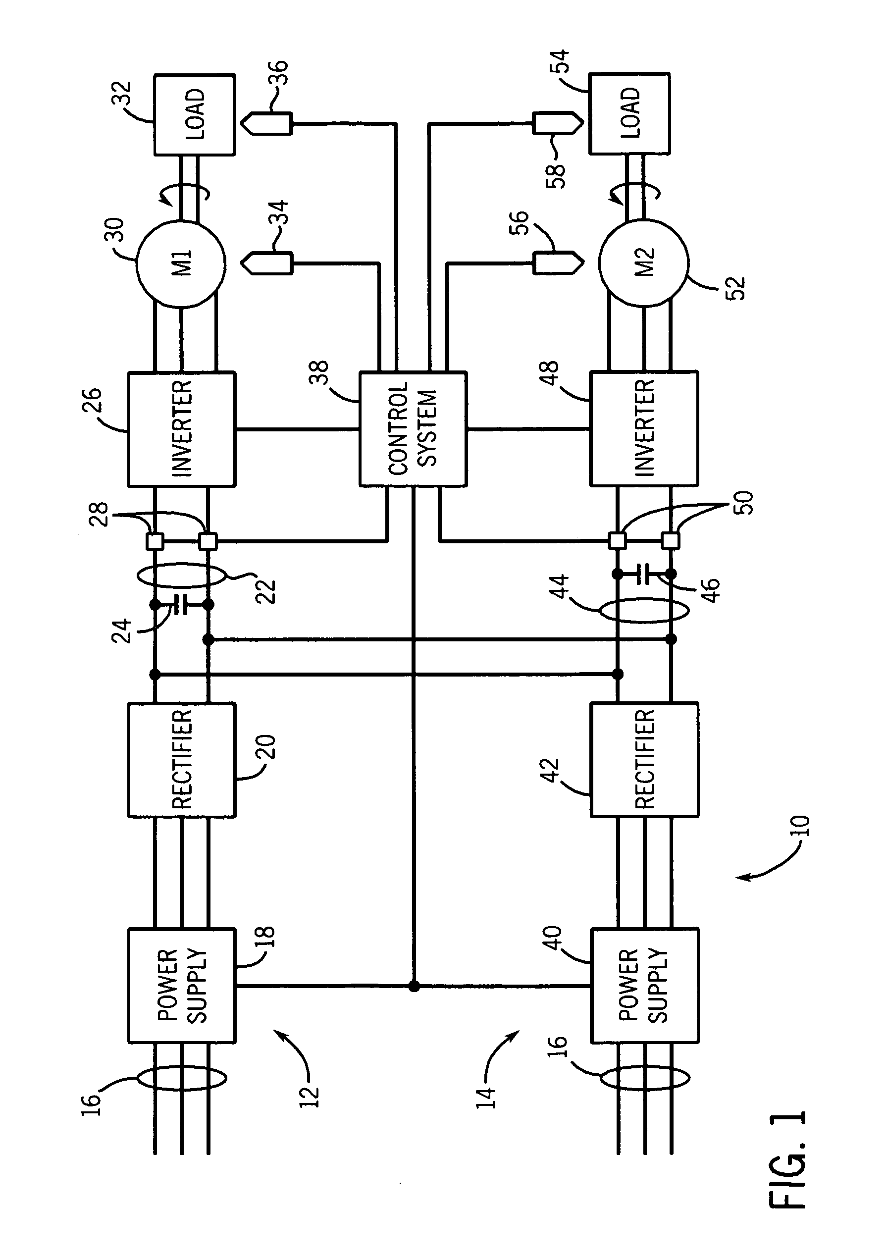 Electric braking of machinery with a plurality of inverter-fed motors