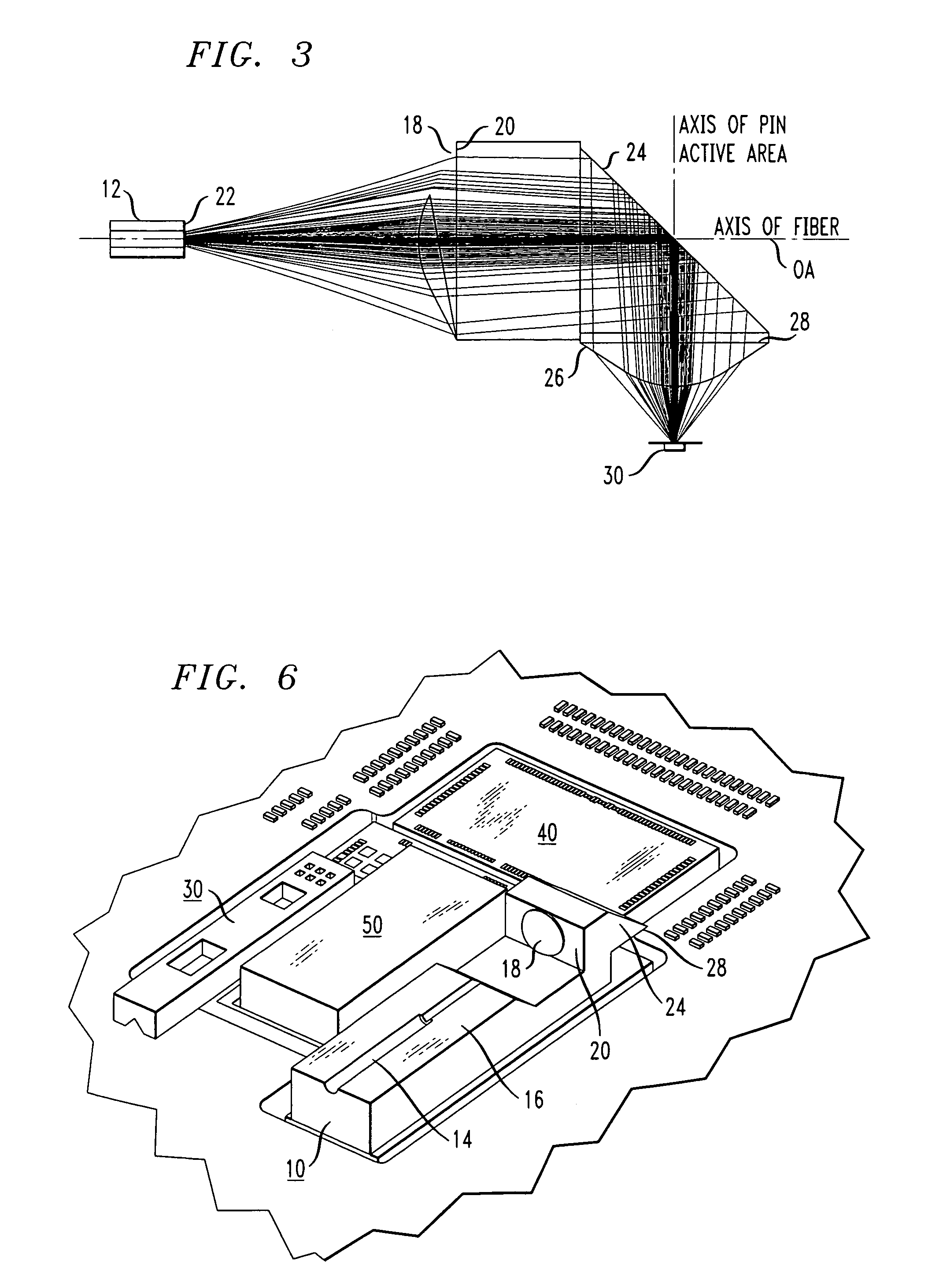 Dual-lensed unitary optical receiver assembly