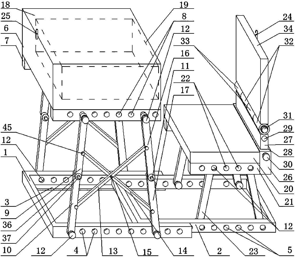 Foldable integrated table and chair for students