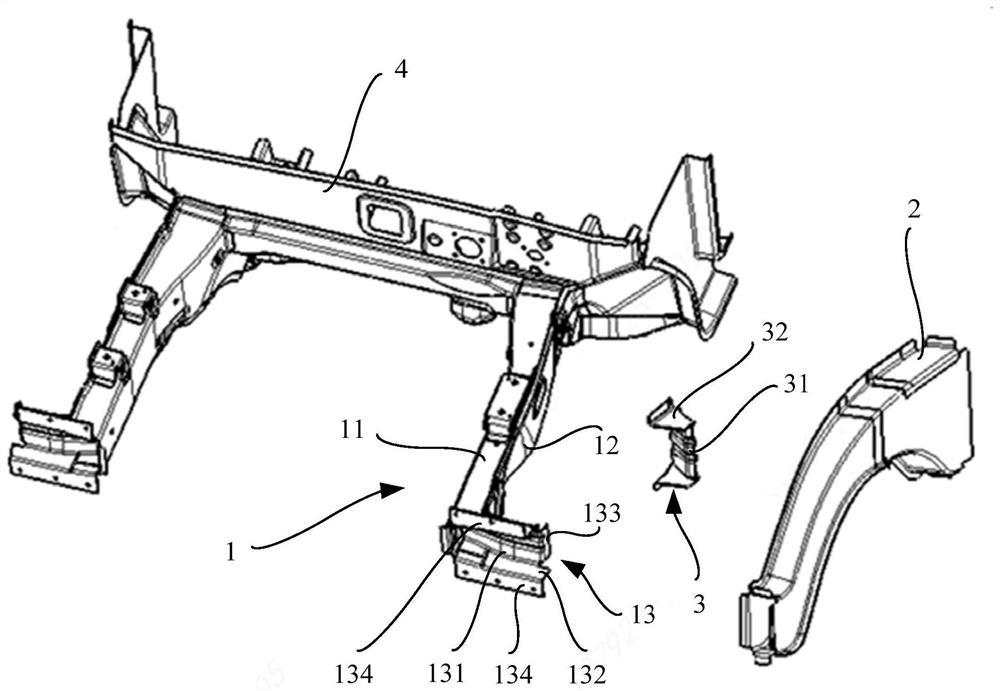 Front body structure and car