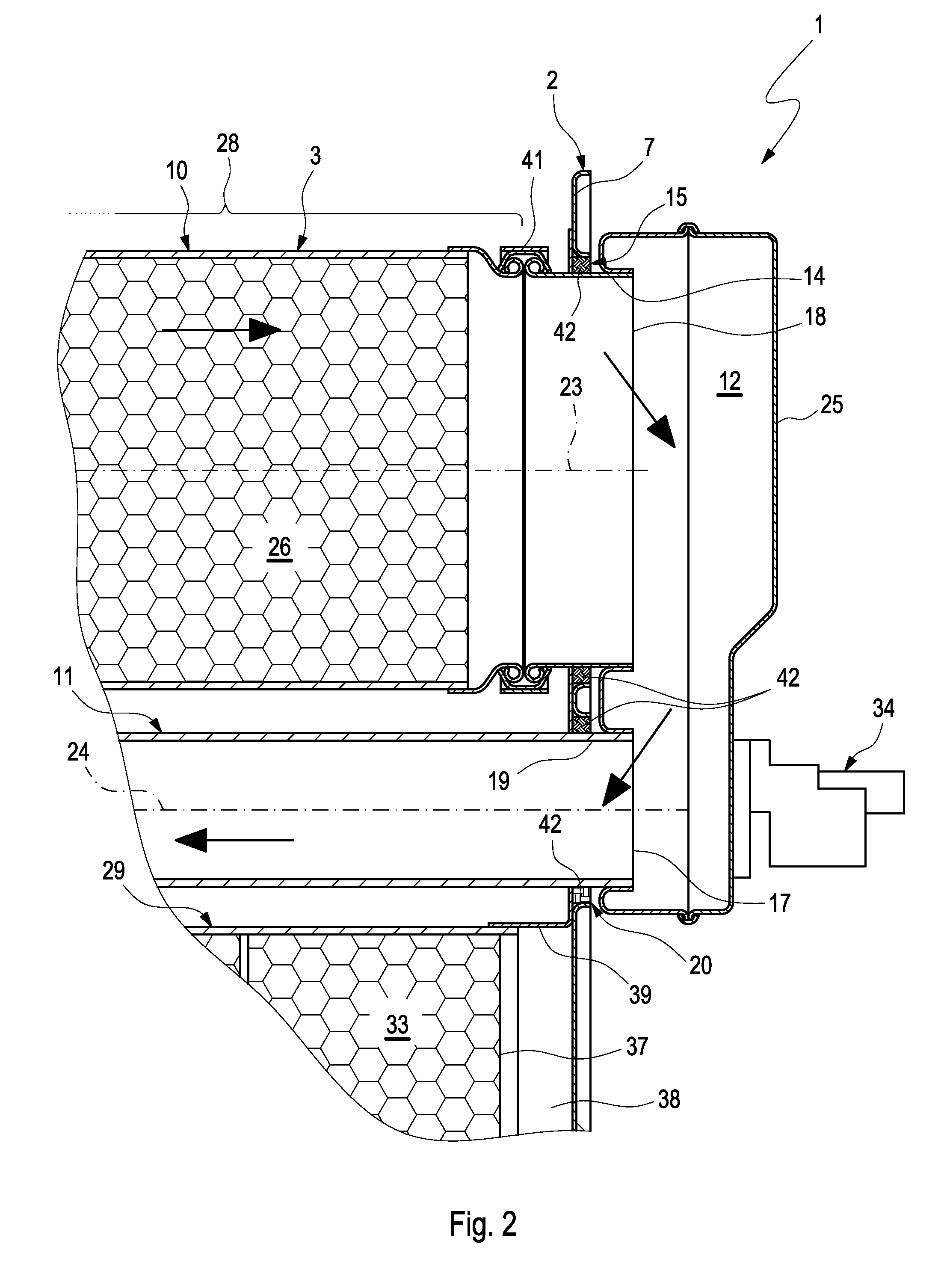 Sliding Fit, Pipe Arrangement And Exhaust Gas Treatment Device