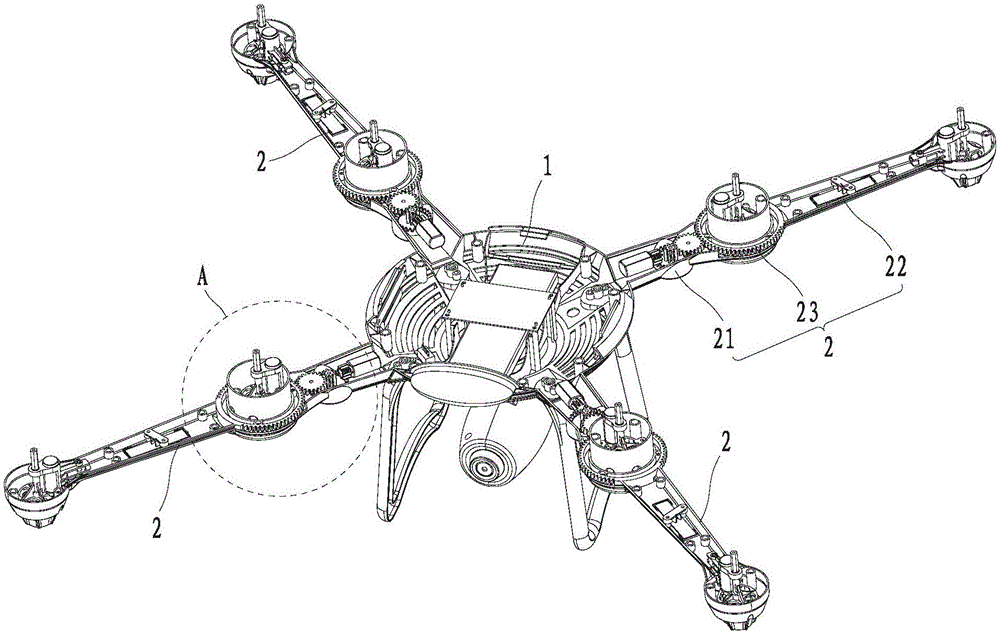 Air vehicle with folding arms