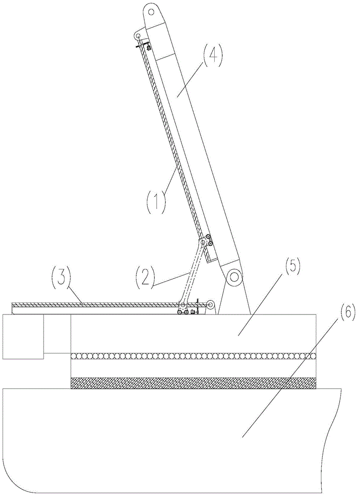 Landing gear for stepping moving type propeller strut of floating crane and landing steps of landing gear