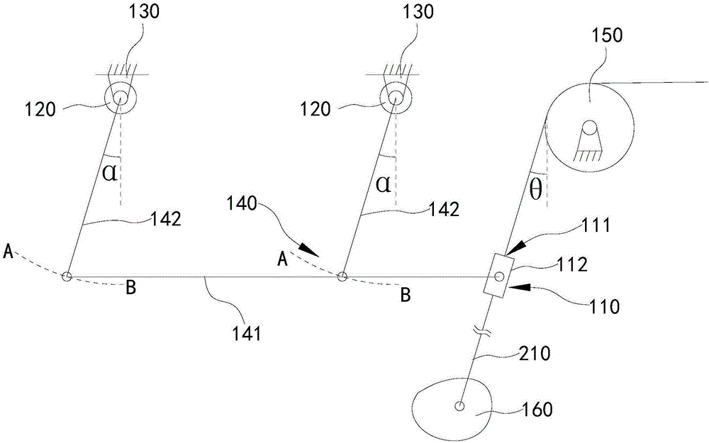 Swinging angle measuring device and hoisting equipment