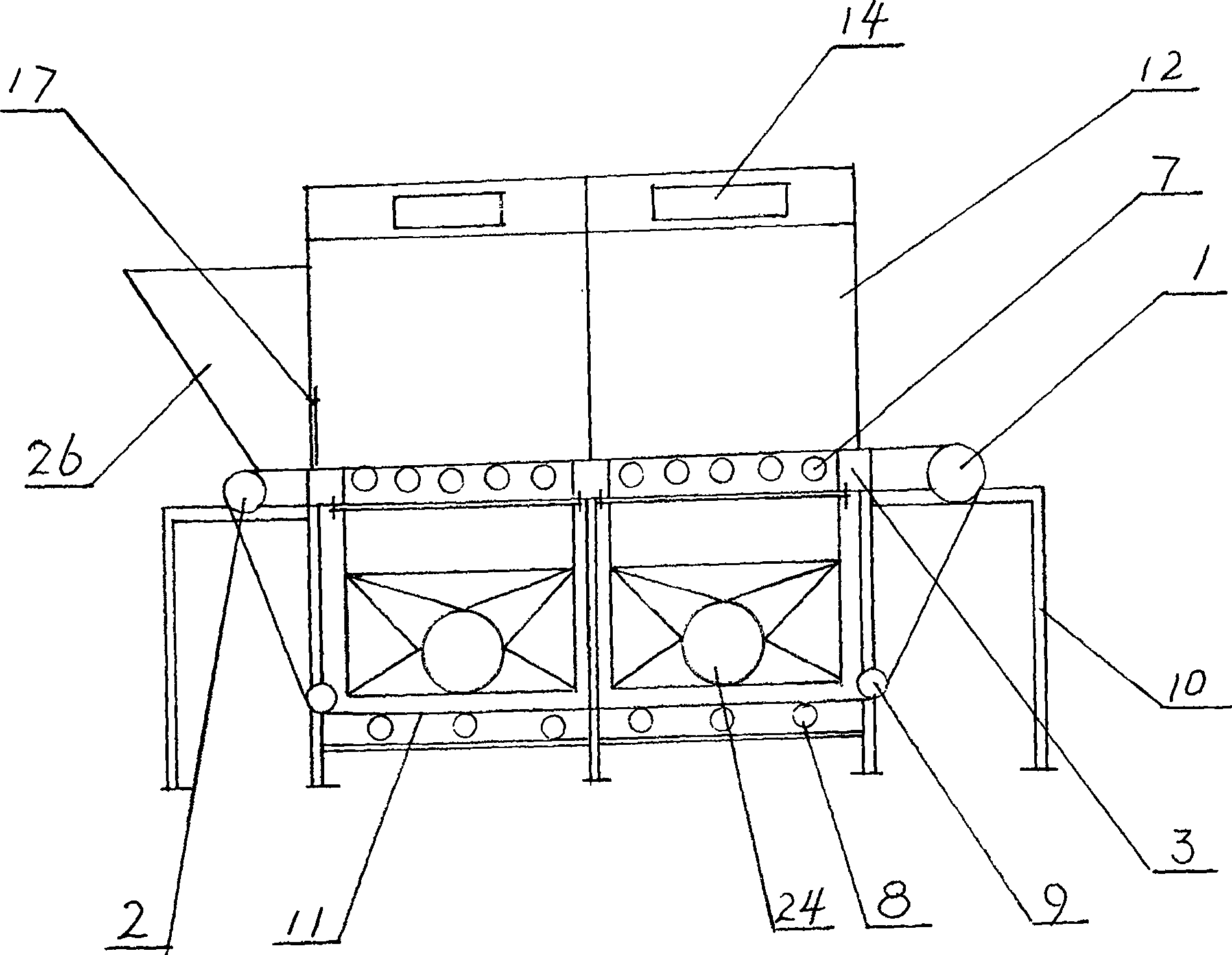 Wind power dewatering low temperature drying method and wind power dewatering low temperature drying machine thereof