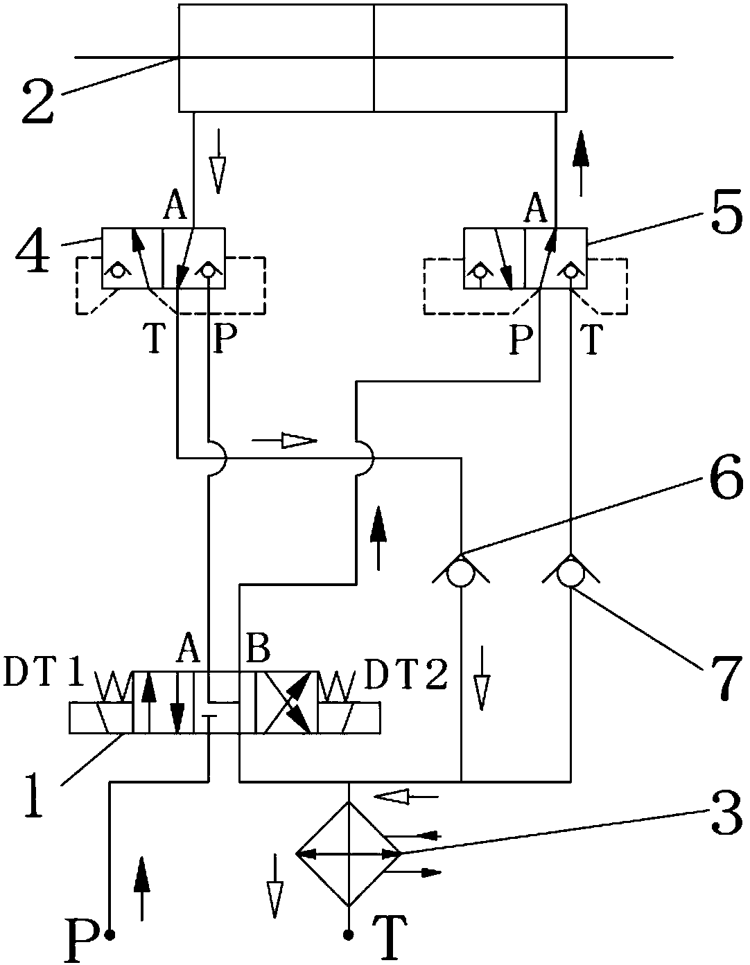 A hydraulic reversing circuit without channeling and its reversing method