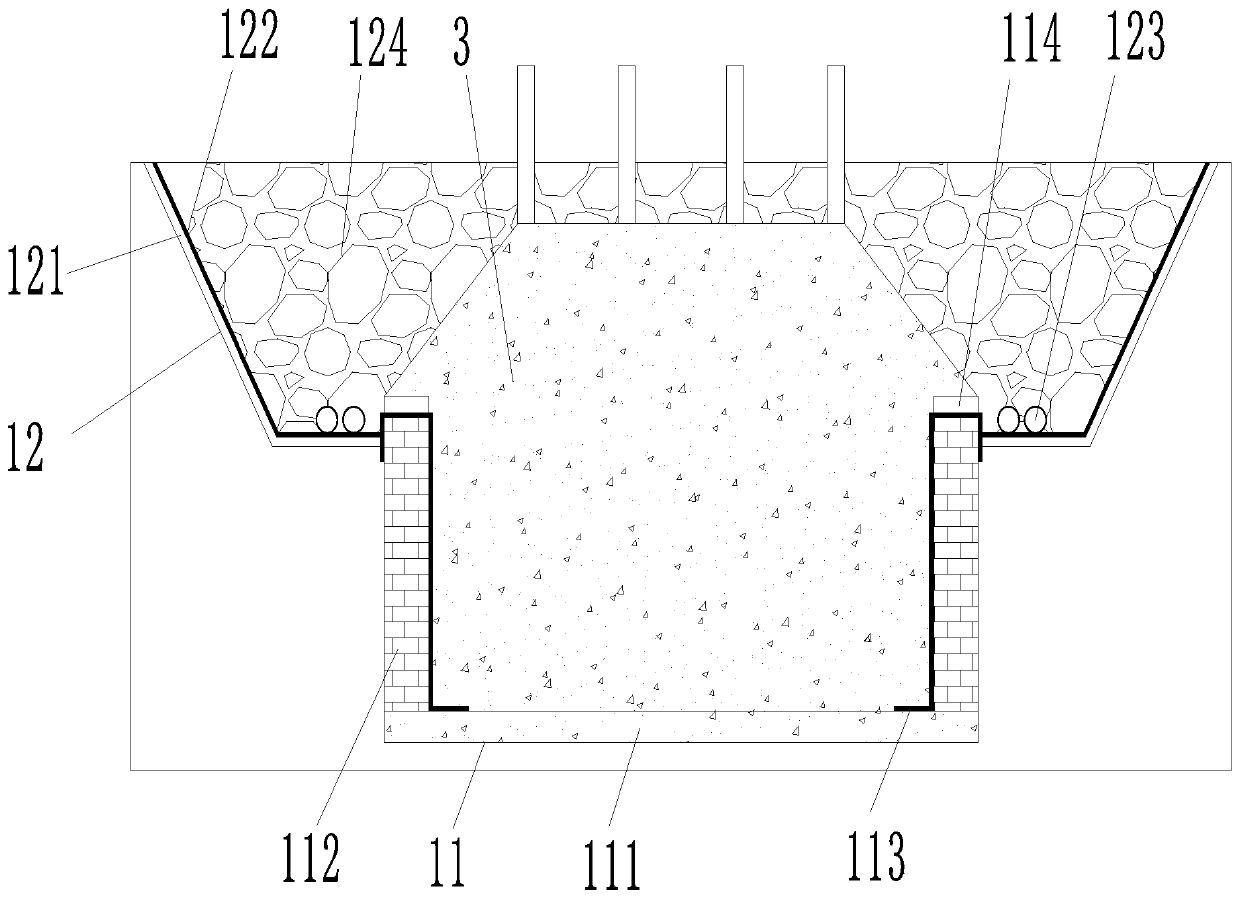 Deep foundation pit tower crane waterproof structure of weakly permeable soil and construction method