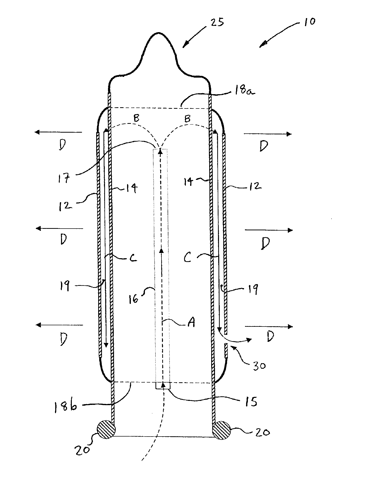 Condom with inflatable portion