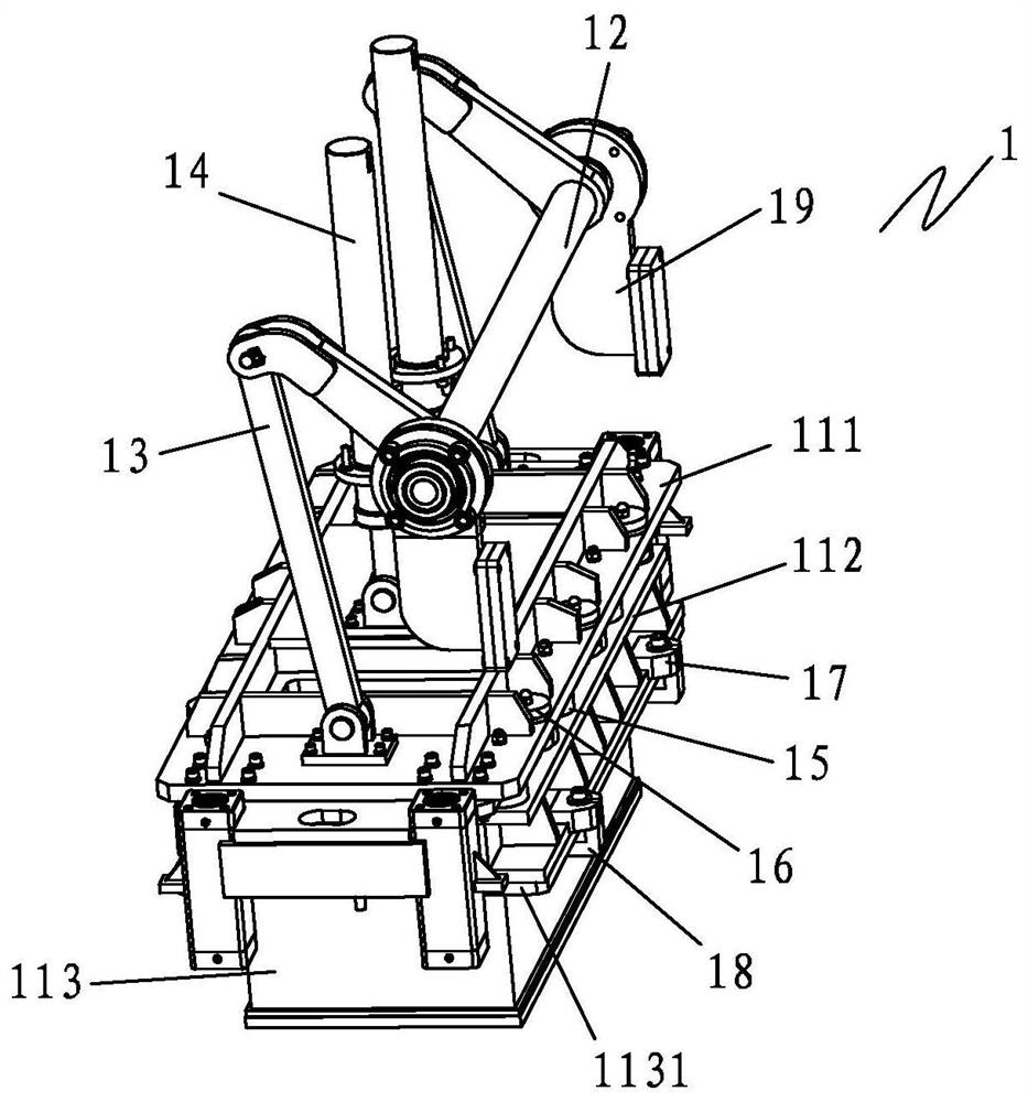 Concrete brick forming machine good in synchronism and low in noise