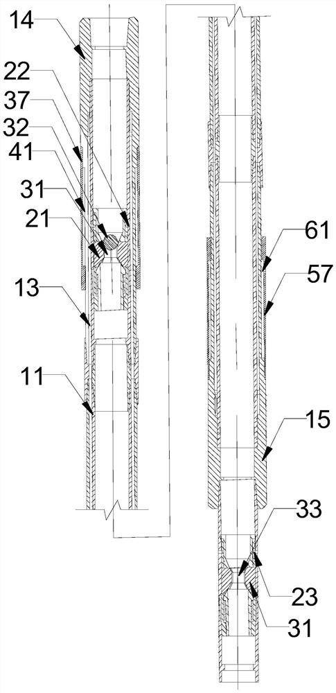 Well cementing device for controlling shear deformation of casing pipes