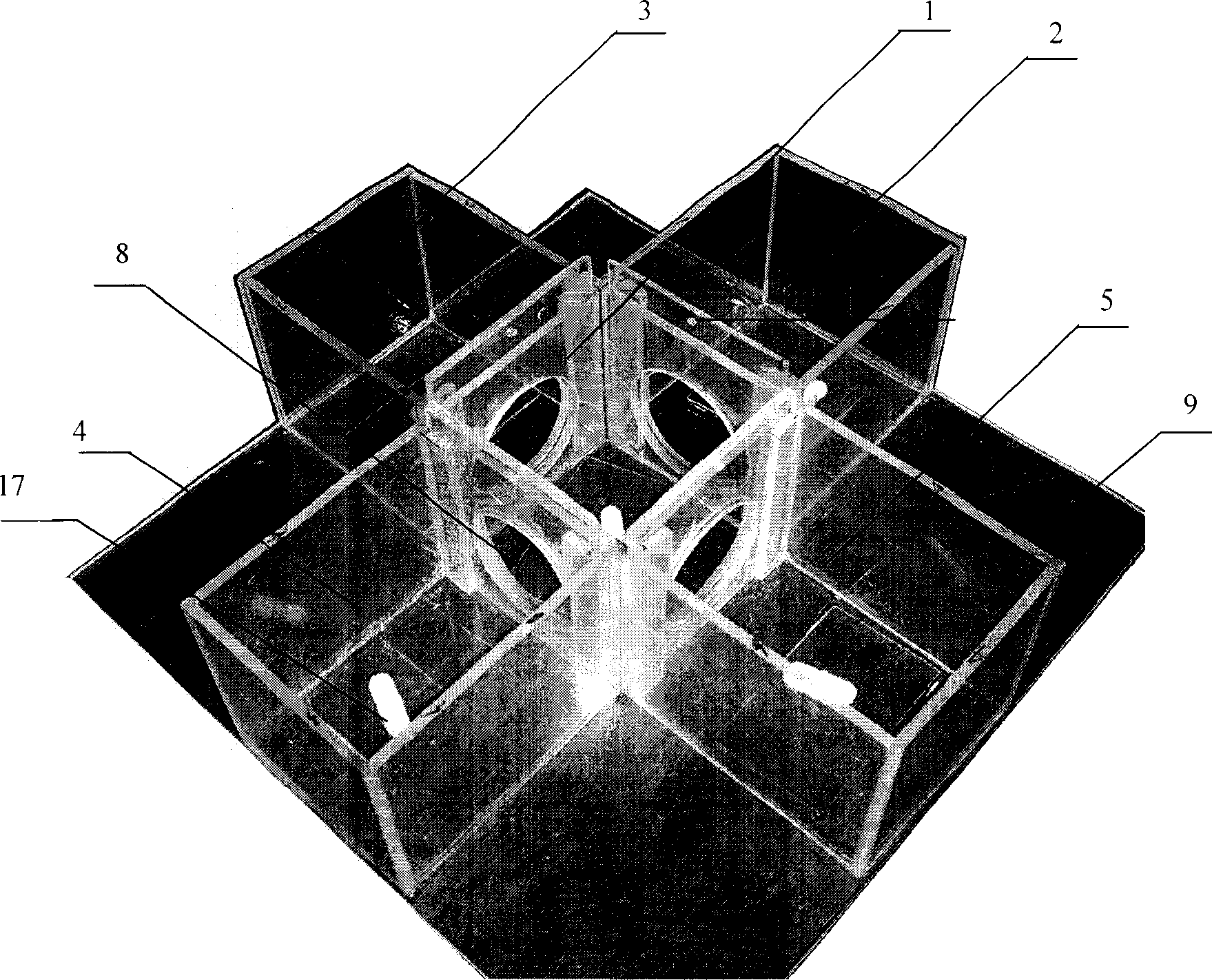 Device and uses of emulating distribution behavior of dissolved matter in multiple phase system