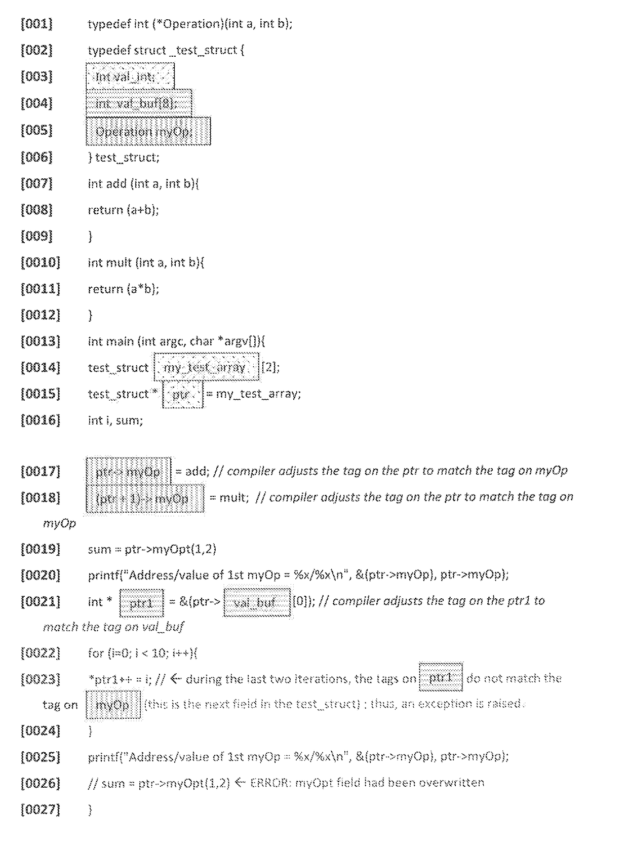 Memory protection using a tagged architecture