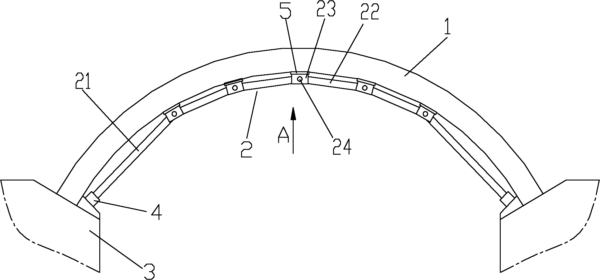 Reinforced combined arch ring for arch bridge