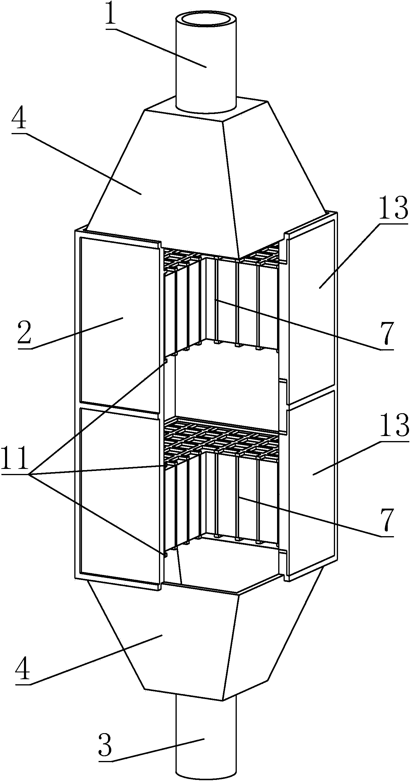 Marine compact type SCR catalysis silencer