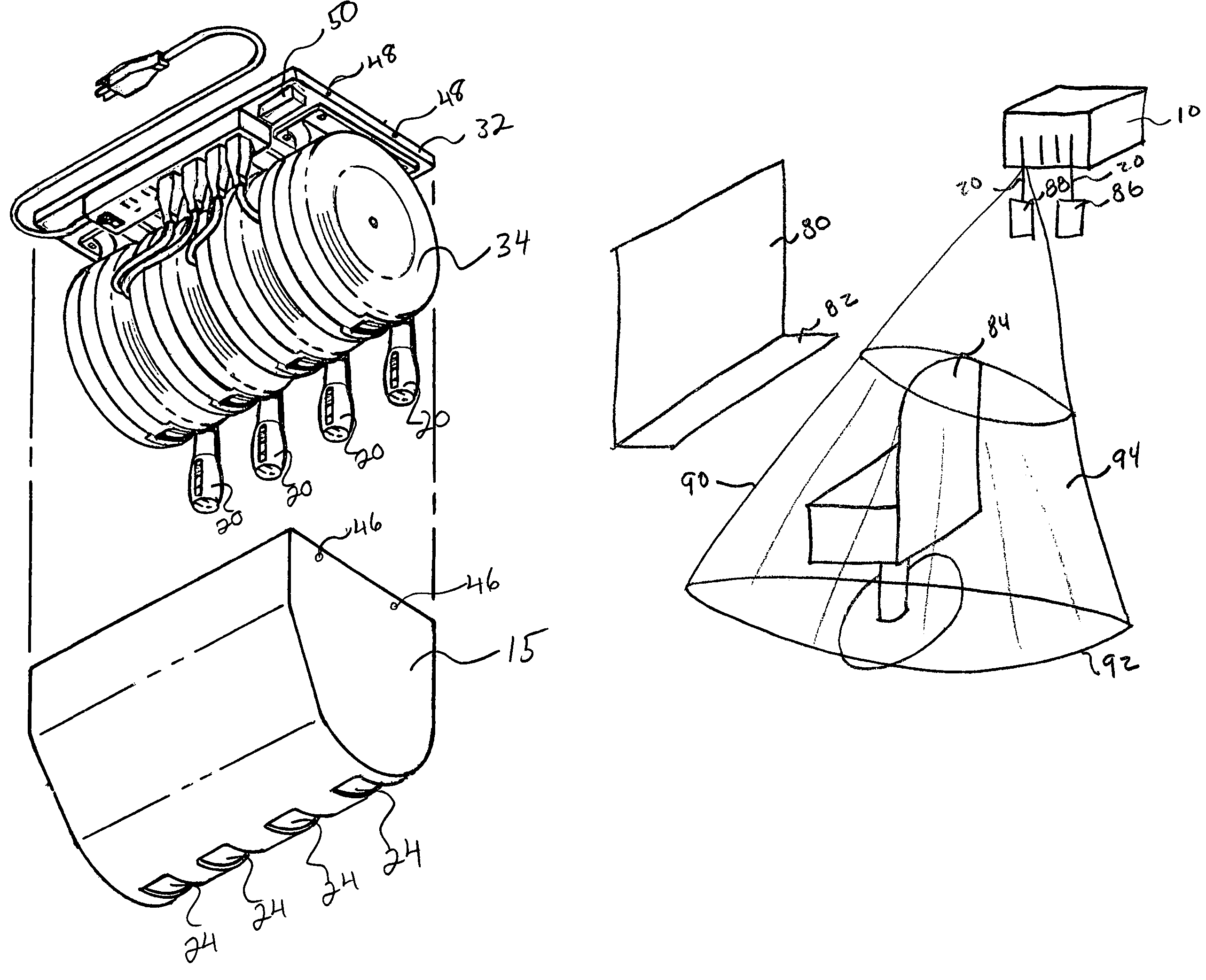 Overhead storage device for electrical tools and method of creating a work zone