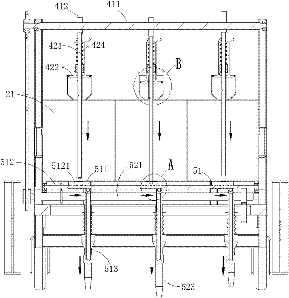 Compound spot planting mechanism