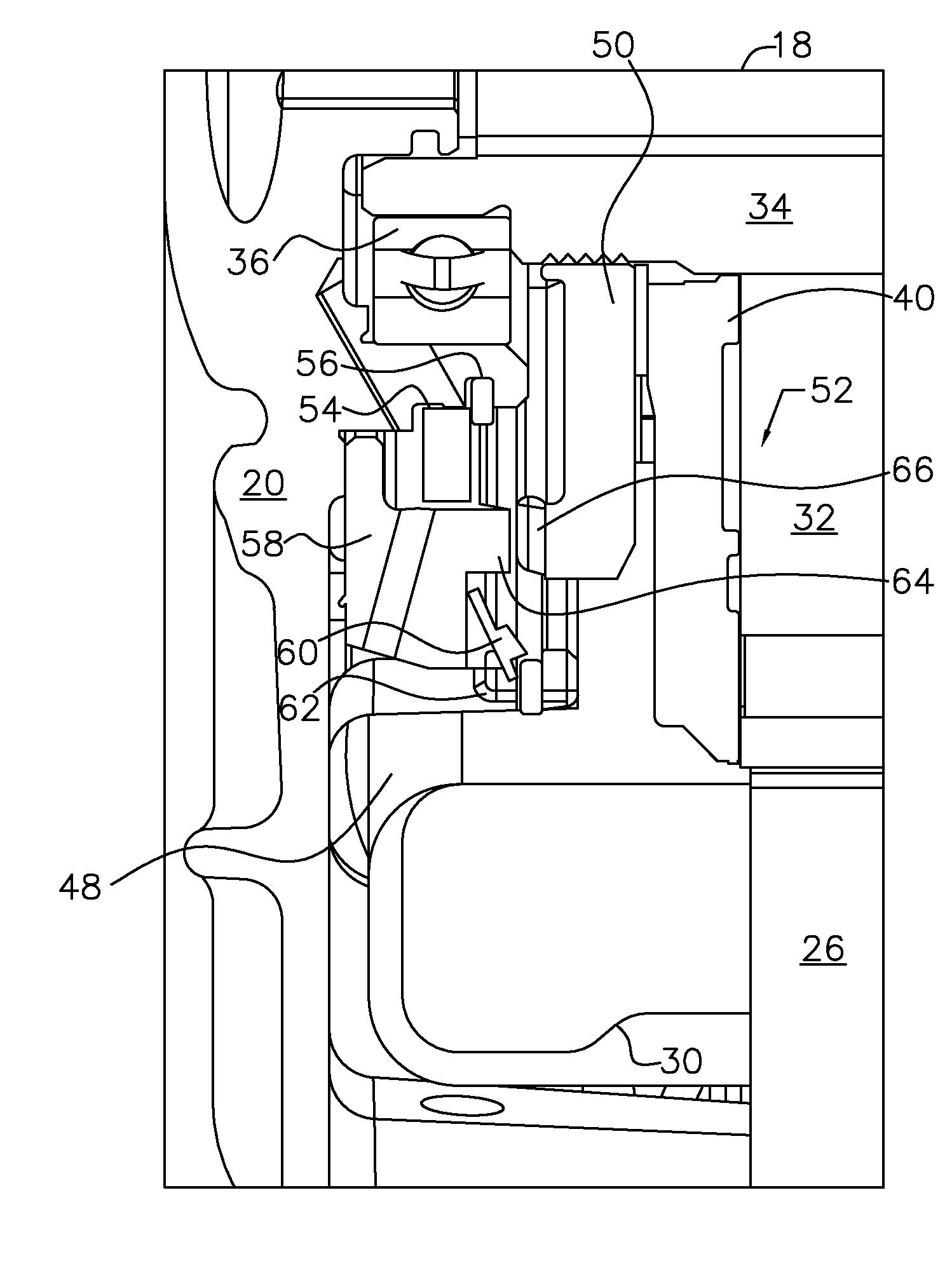 Electromagnetically actuated axial one-way clutch