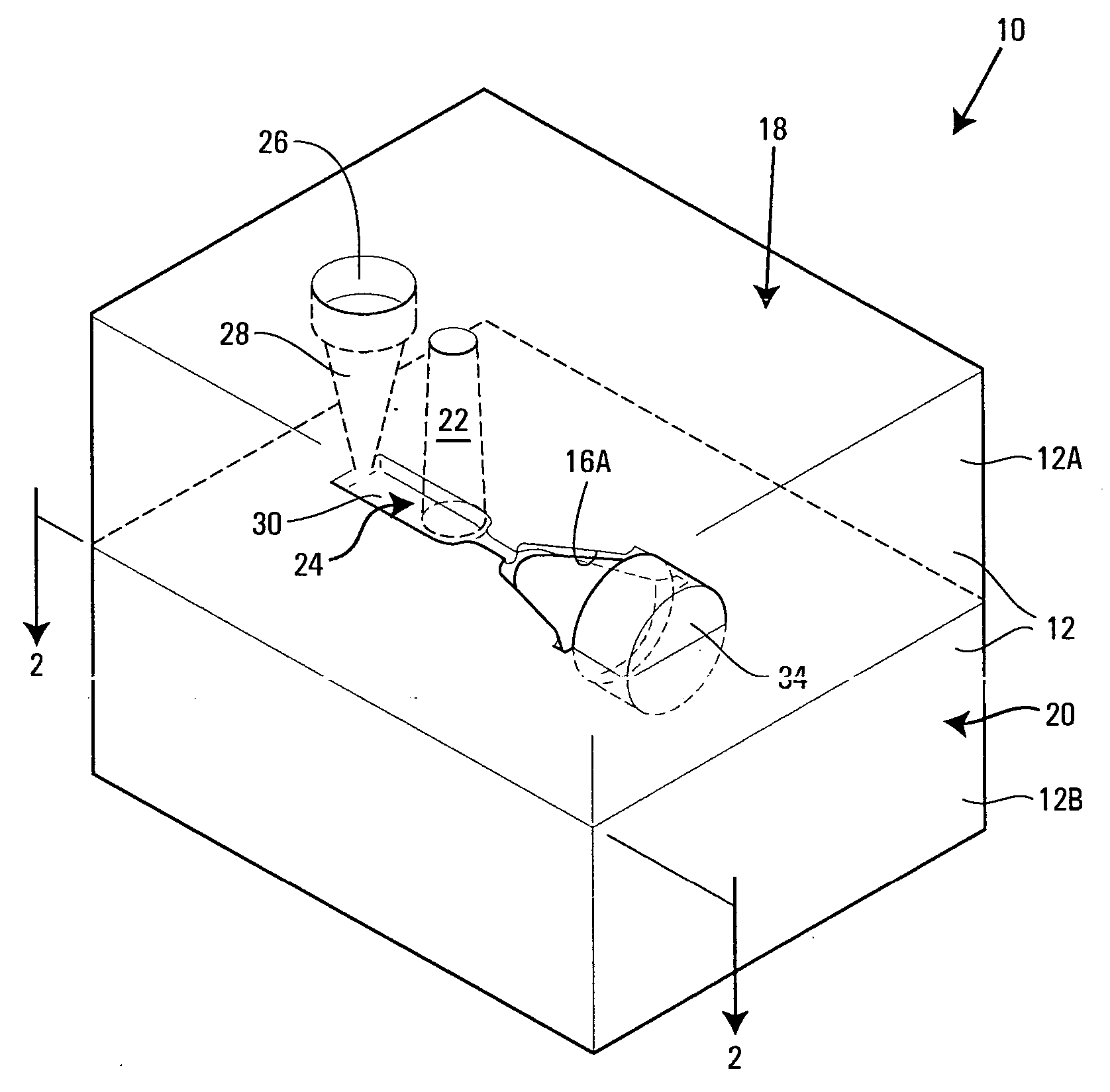 Cope/drag interface sealing article for the metal casting industry, and method