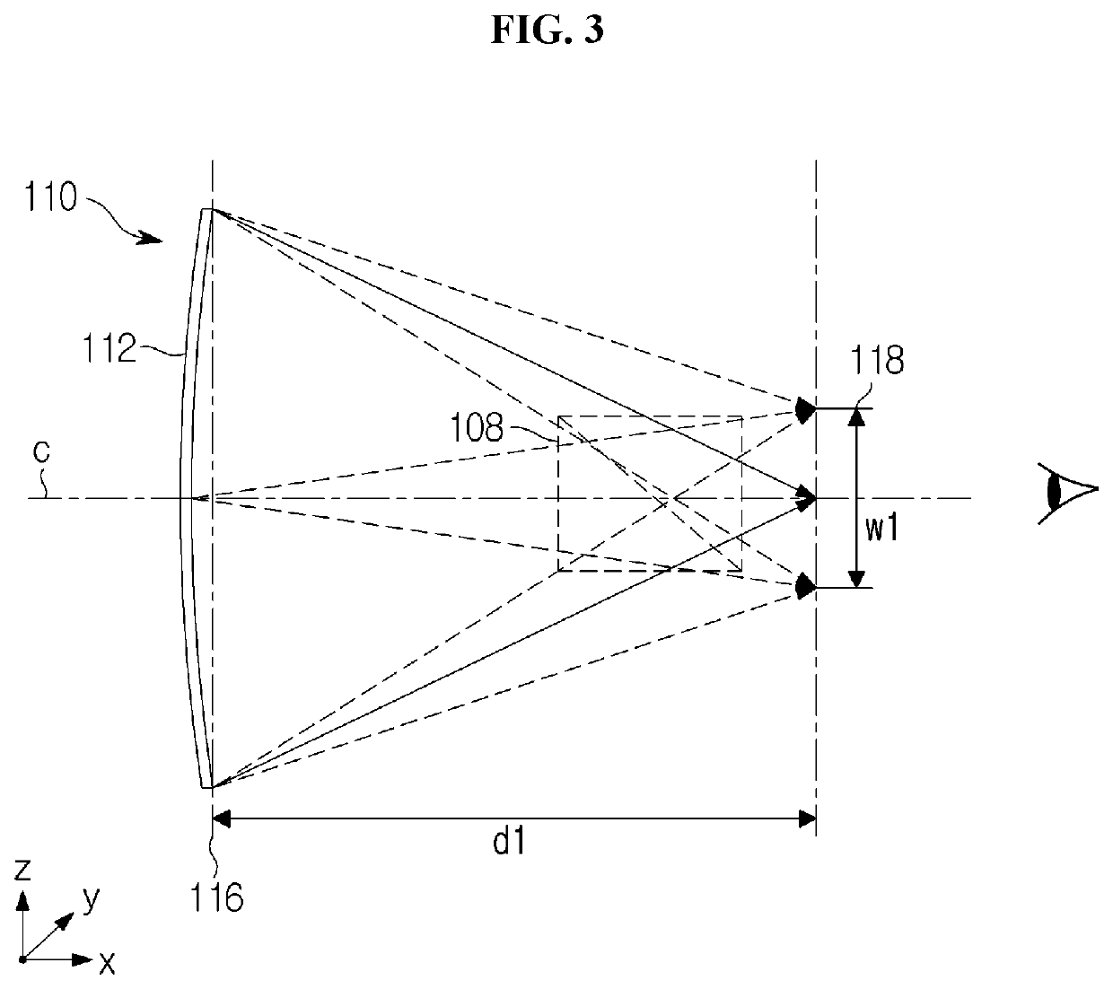 Module controlling viewing window, device for hologram display and method for displaying hologram