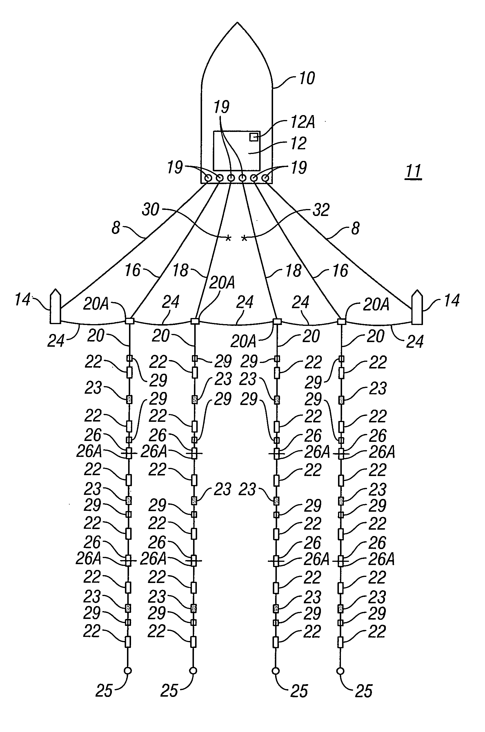 Method for seismic surveying using wider lateral spacing between sources to improve efficiency