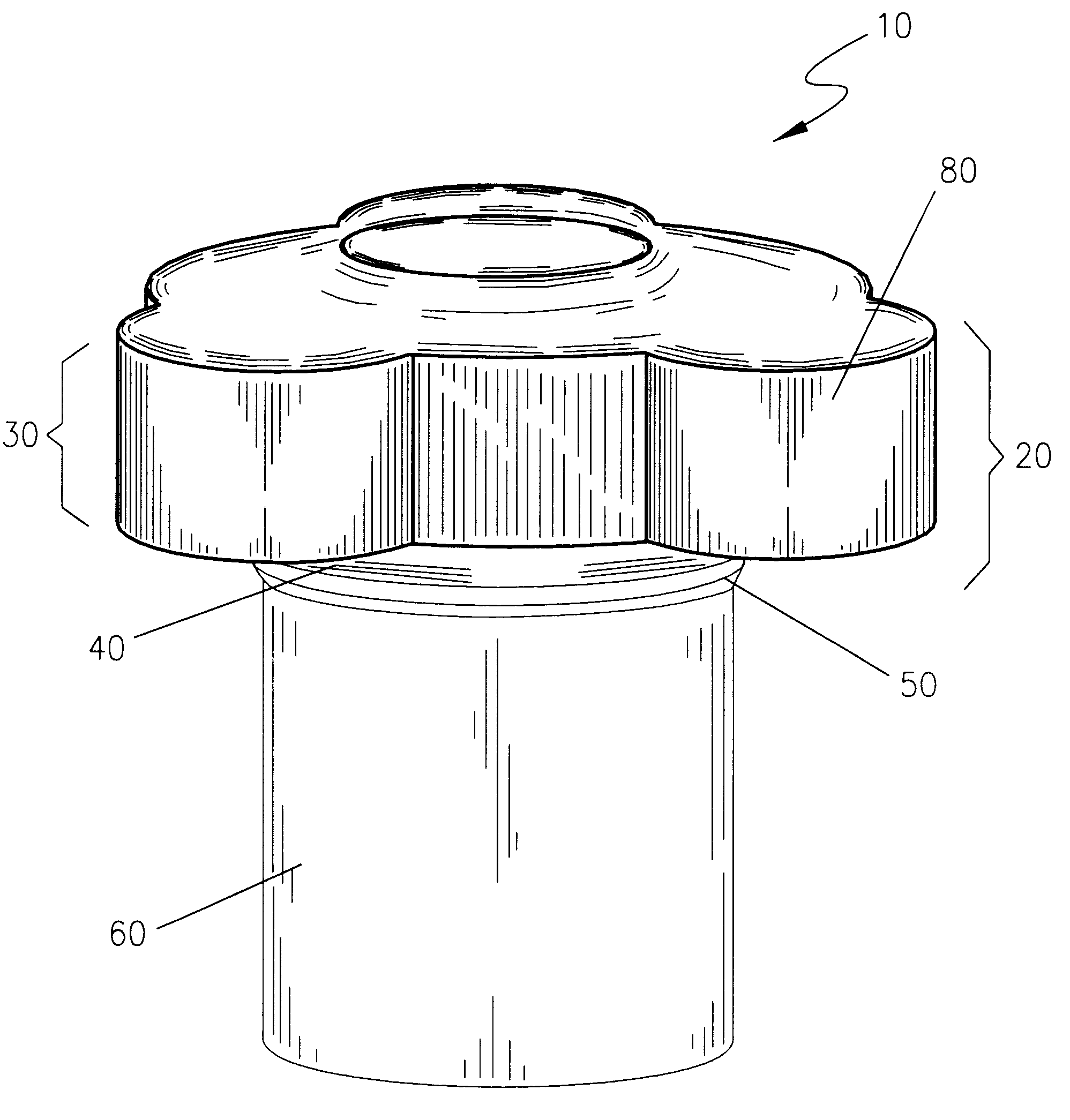 Easy opening, screw cap for threaded opening type containers