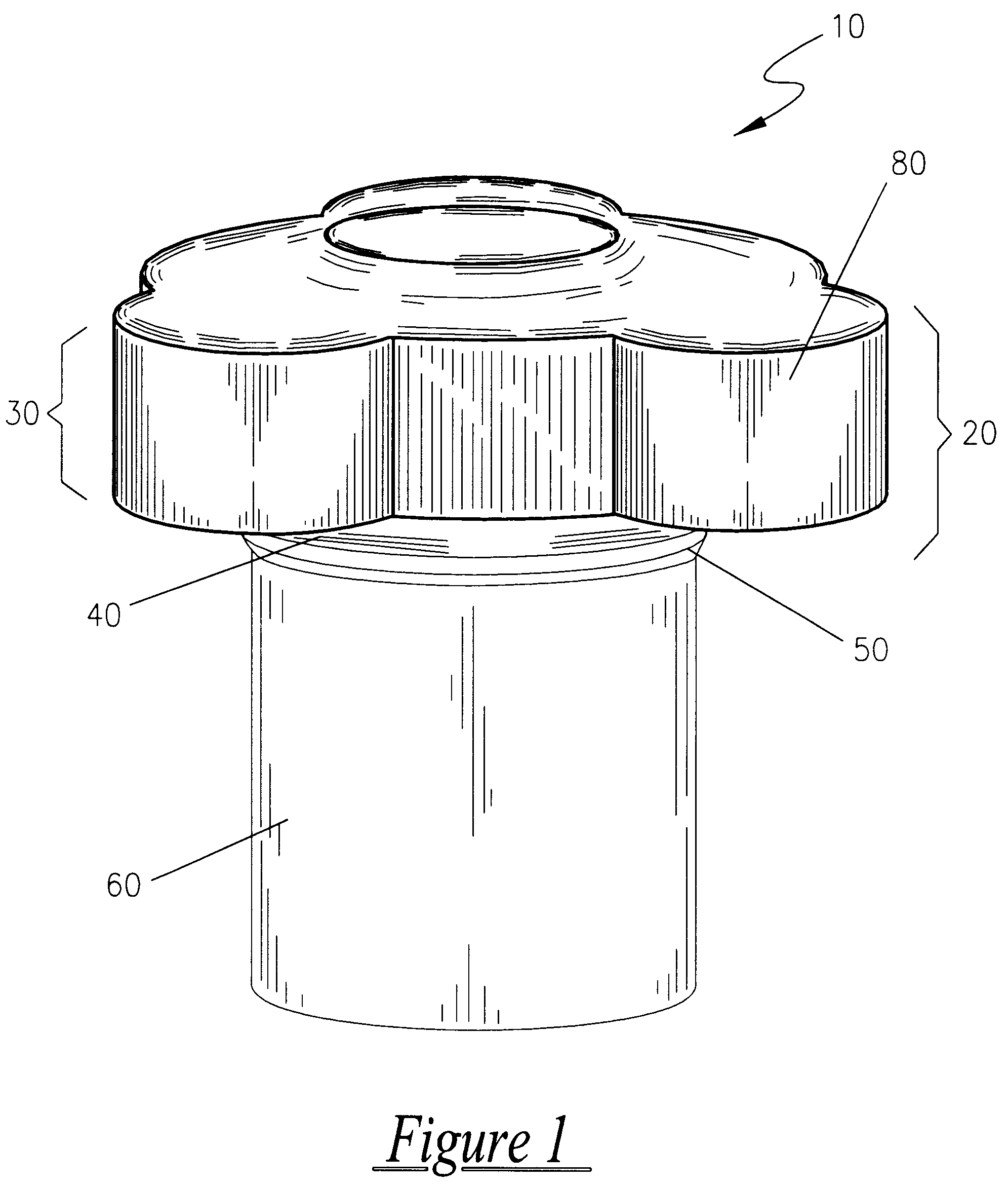 Easy opening, screw cap for threaded opening type containers