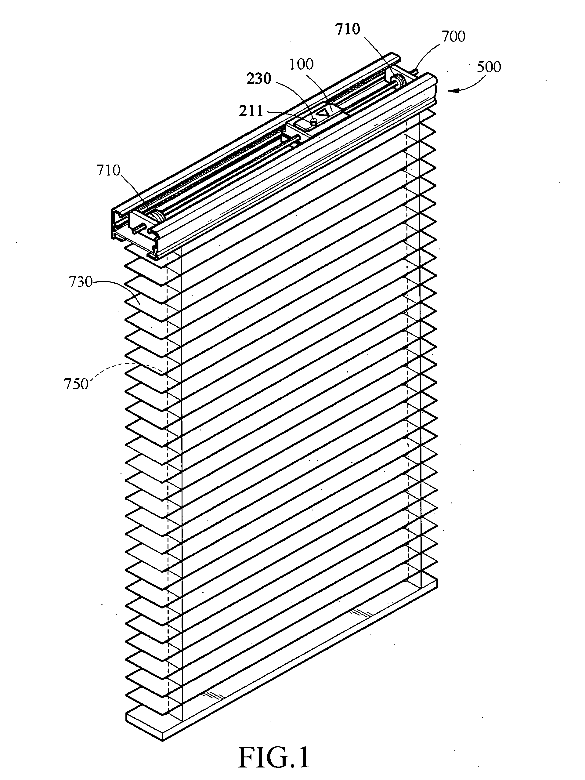 Combination structure of spring power assembly and head rail