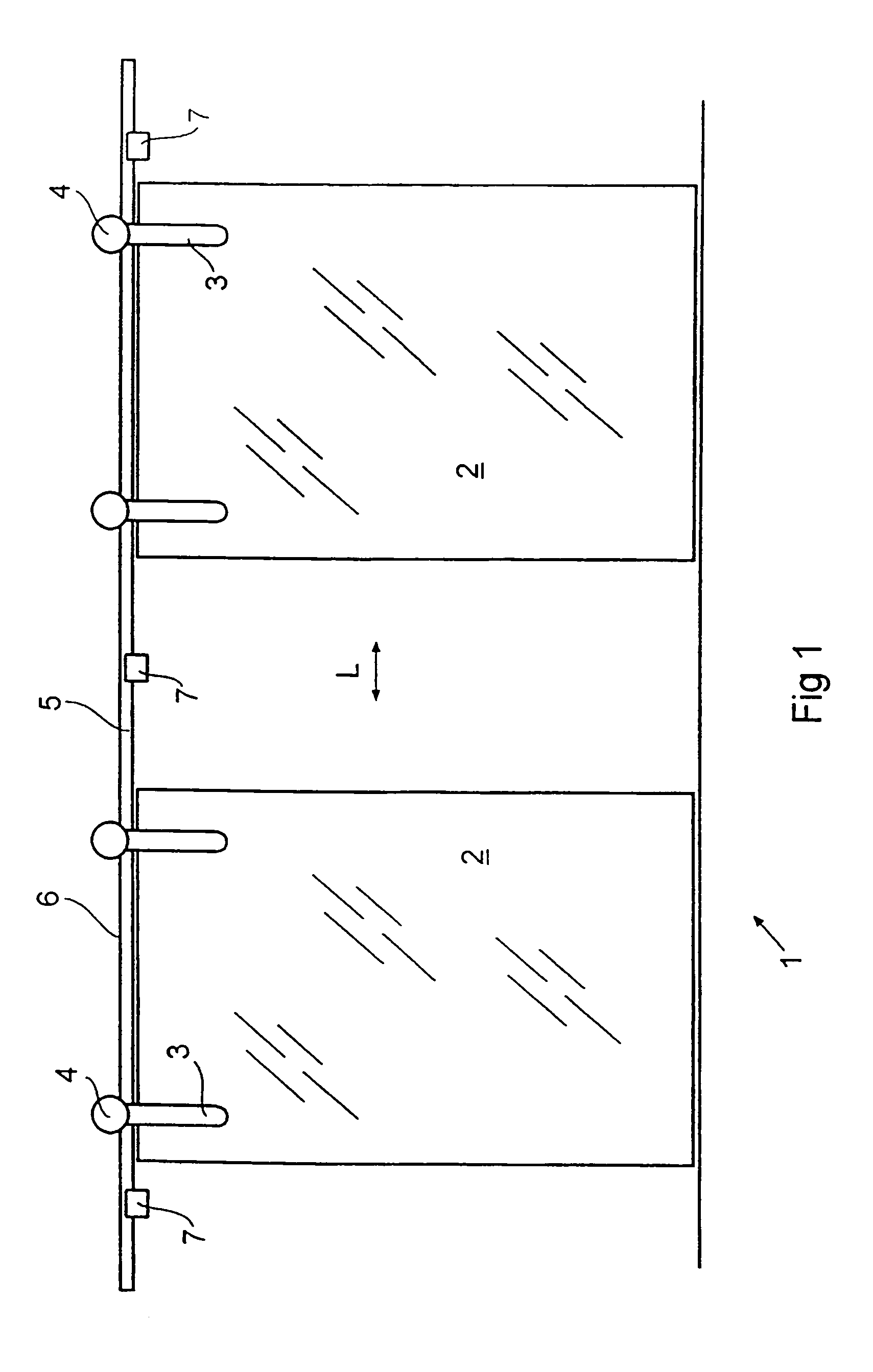 Sliding element with keeper device suspended from and guided on a roller rail by support rollers