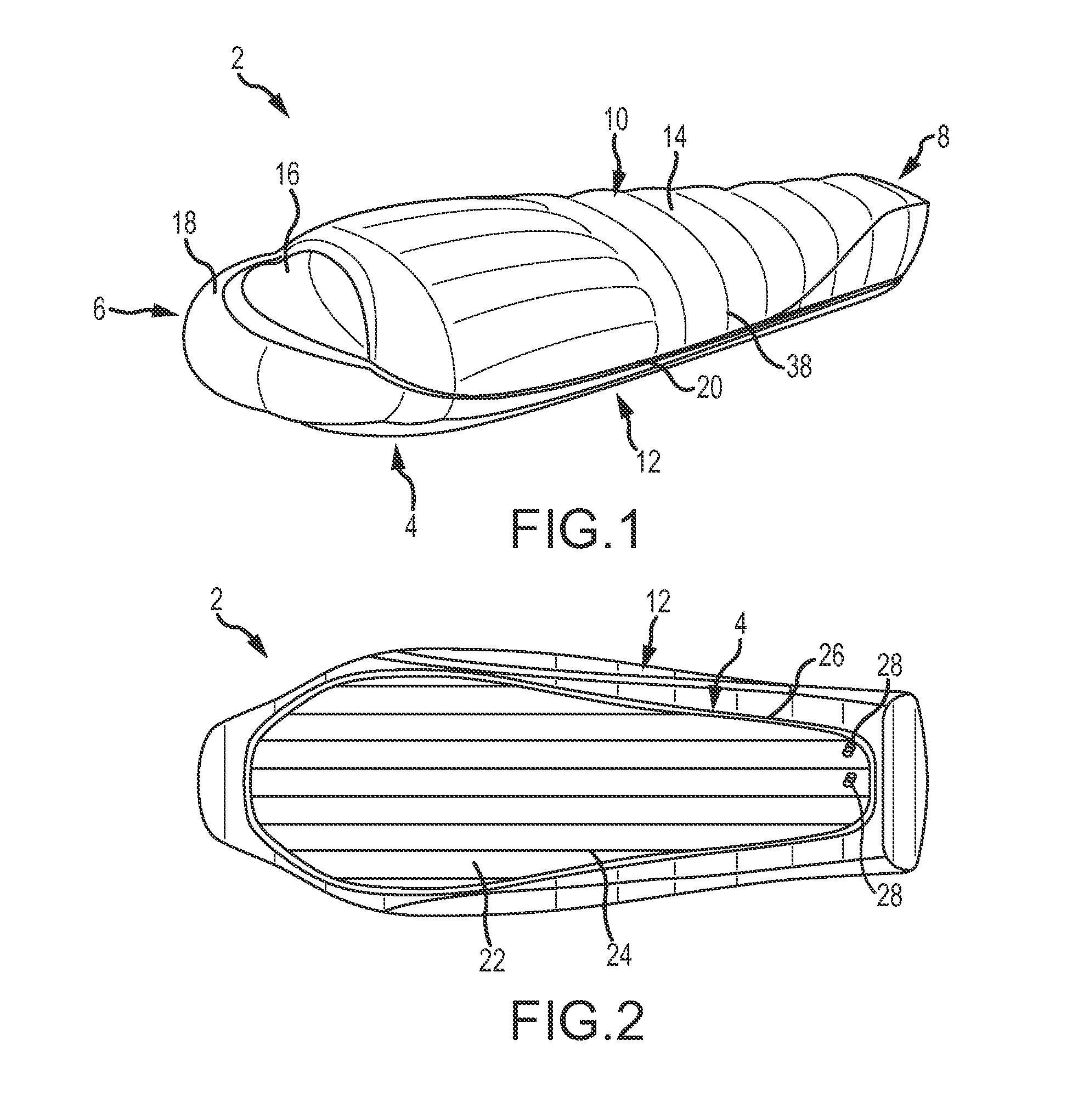 Sleeping bag with integrated inflatable ground mat