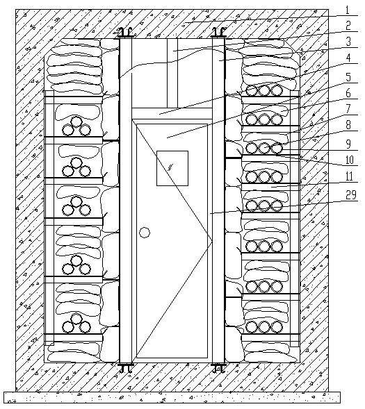 Electric power bin fireproof door for comprehensive pipe corridor